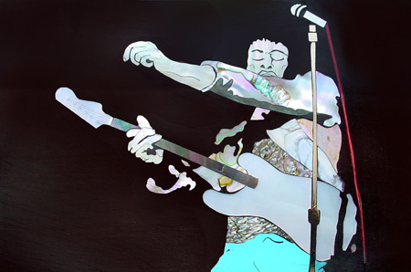inlay art featuring Jimi Hendrix